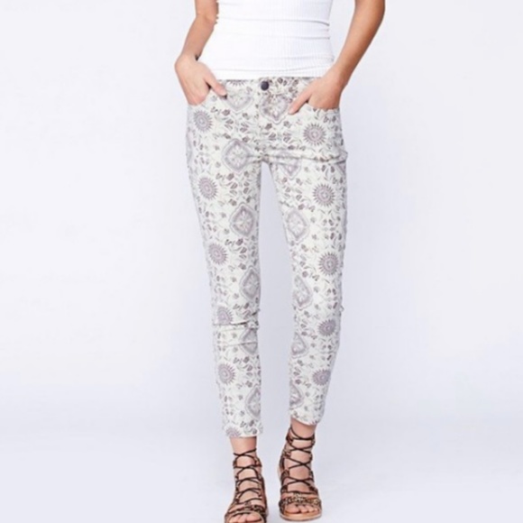 Free People Denim - Free People Skinny Jeans Cream Sundial Pattern -28